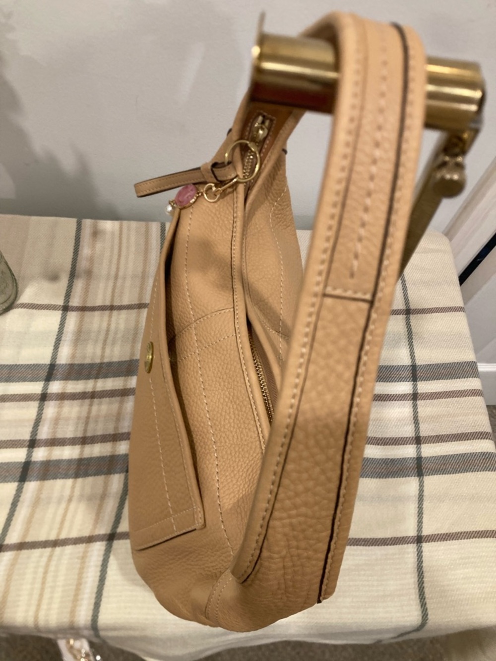 Coach Ergo Pebbled Leather Hobo Bag Tan Camel Shoulder Bag Style 11612 - Picture 4 of 10
